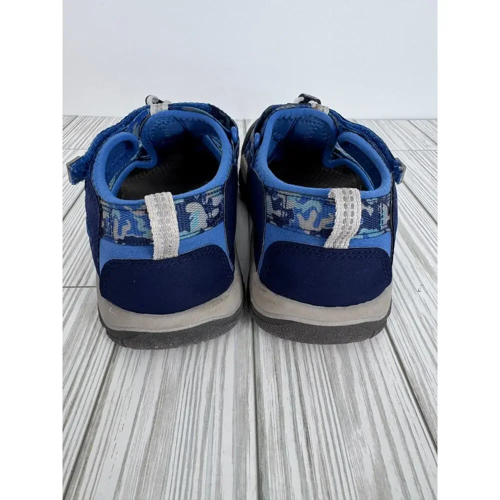 Keen Newport H2 sandals kids size 4 blue camo closed toe water outdoor hiking